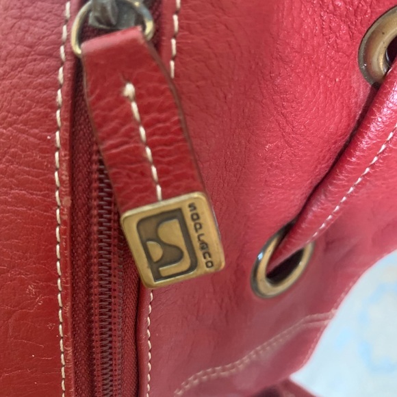 Soprano Red Leather Purse With Drawstring Opening - Picture 10 of 10